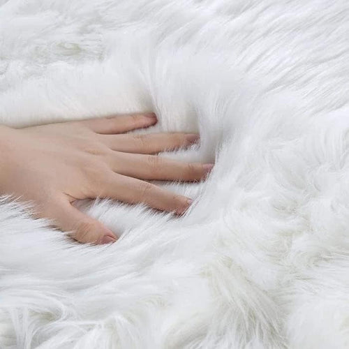 FANCY & STACY Thicken Faux Fur Rugs Plush Carpet area rug options of 4 colors 3 sizes