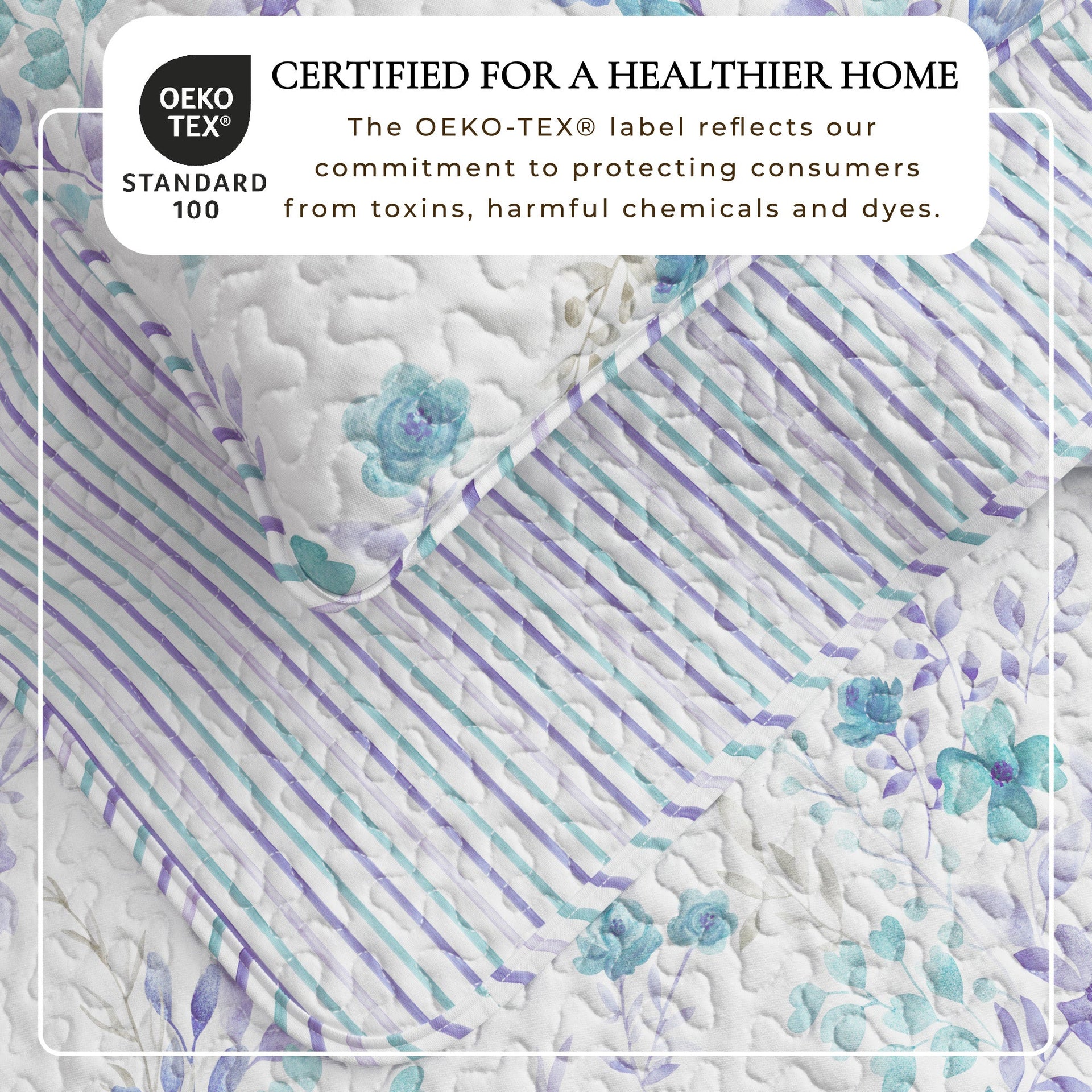 3-Piece Floral Quilt Set - April Morning