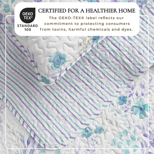 3-Piece Floral Quilt Set - April Morning