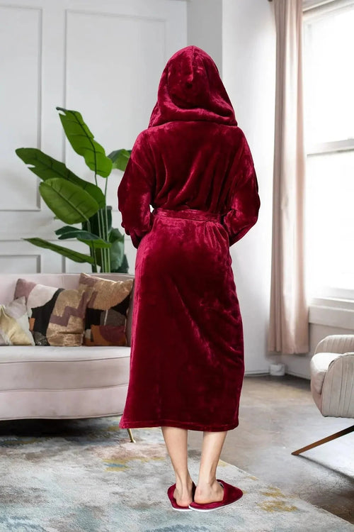Women’s Plush Hooded Robe - Spa-Worthy Comfort at Home