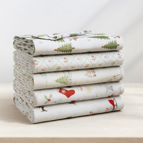 Turkish Cotton Christmas Flannel Sheet - Whittaker Collection