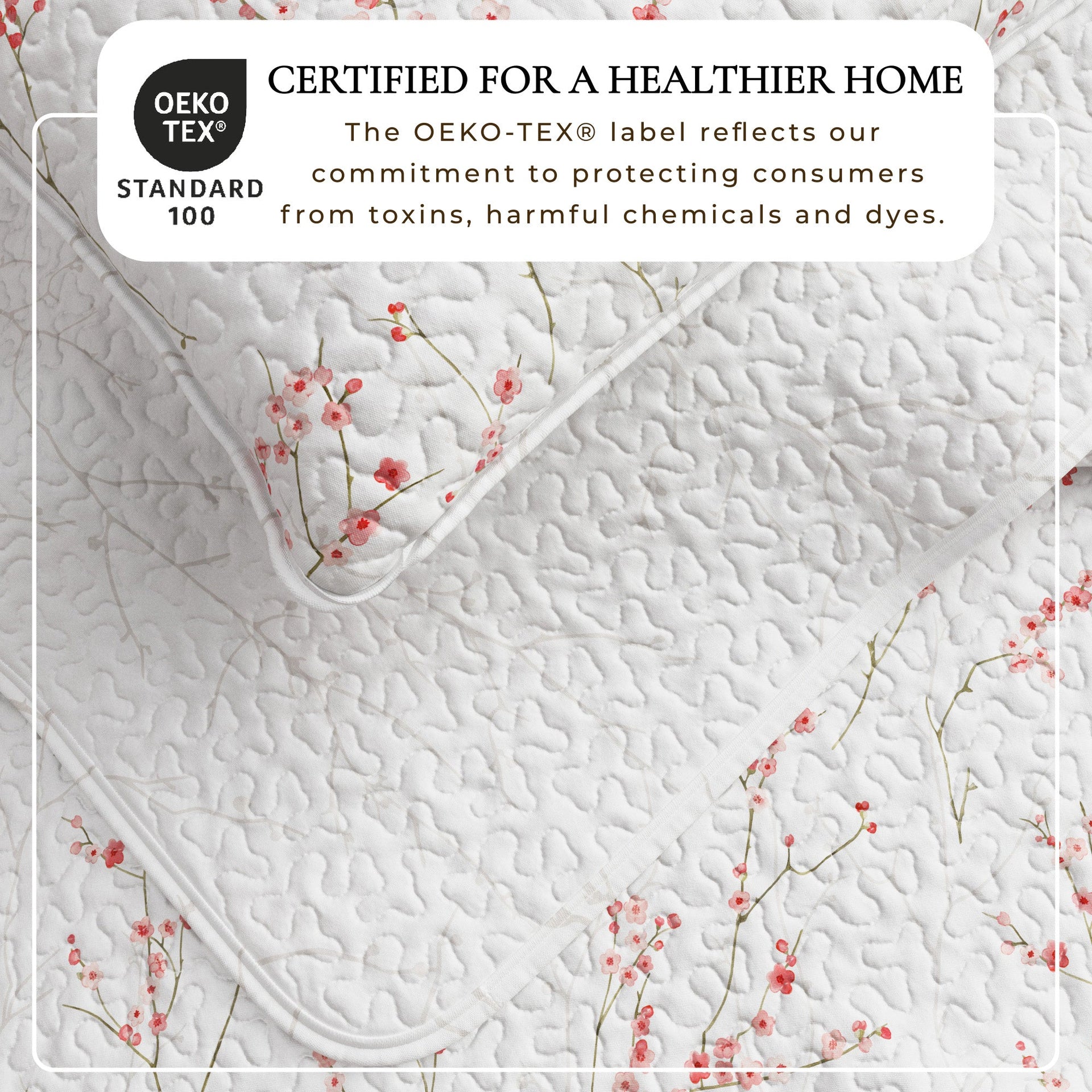 3-Piece Floral Quilt - Sakura Collection