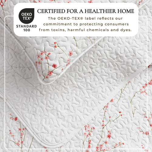 3-Piece Floral Quilt - Sakura Collection