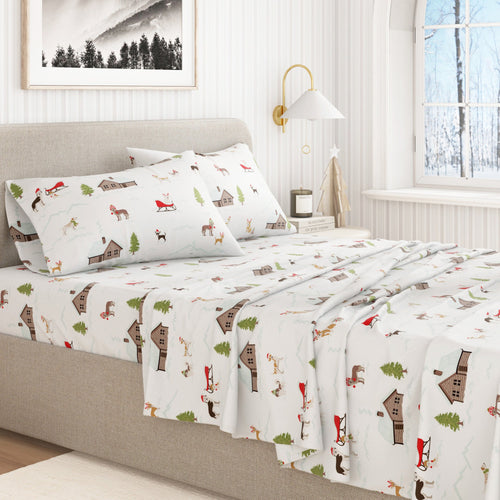 Turkish Cotton Christmas Flannel Sheet - Whittaker Collection