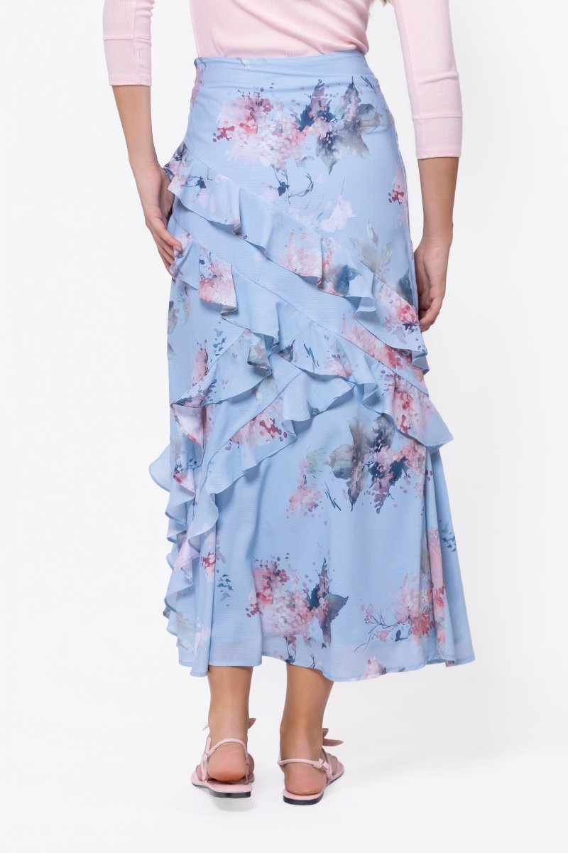 Zella Skirt (Blue Pattern)