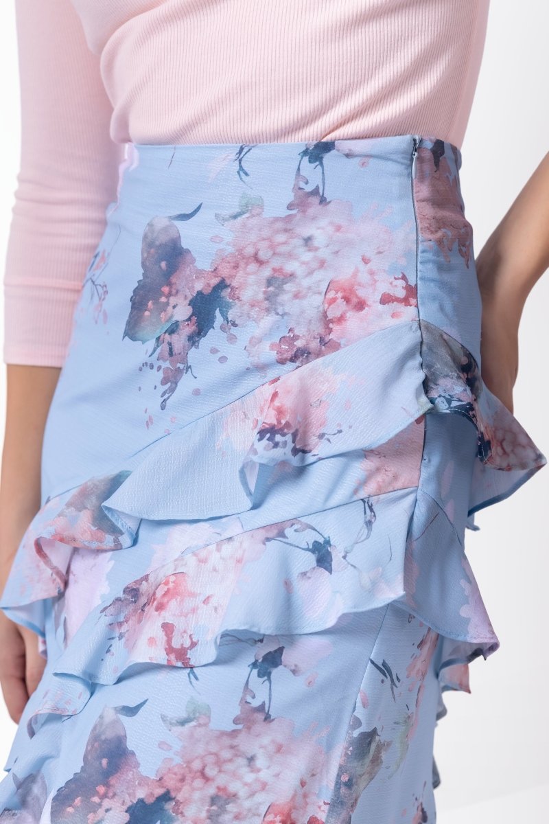 Zella Skirt (Blue Pattern)