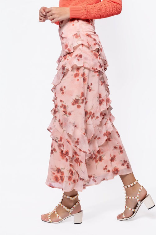 Zella Skirt (Peach Flower)