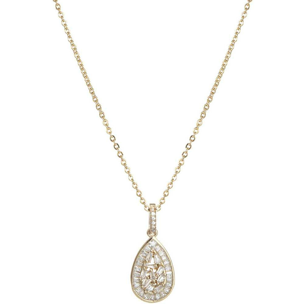 Cubic Zirconia Baguette Teardrop Necklace