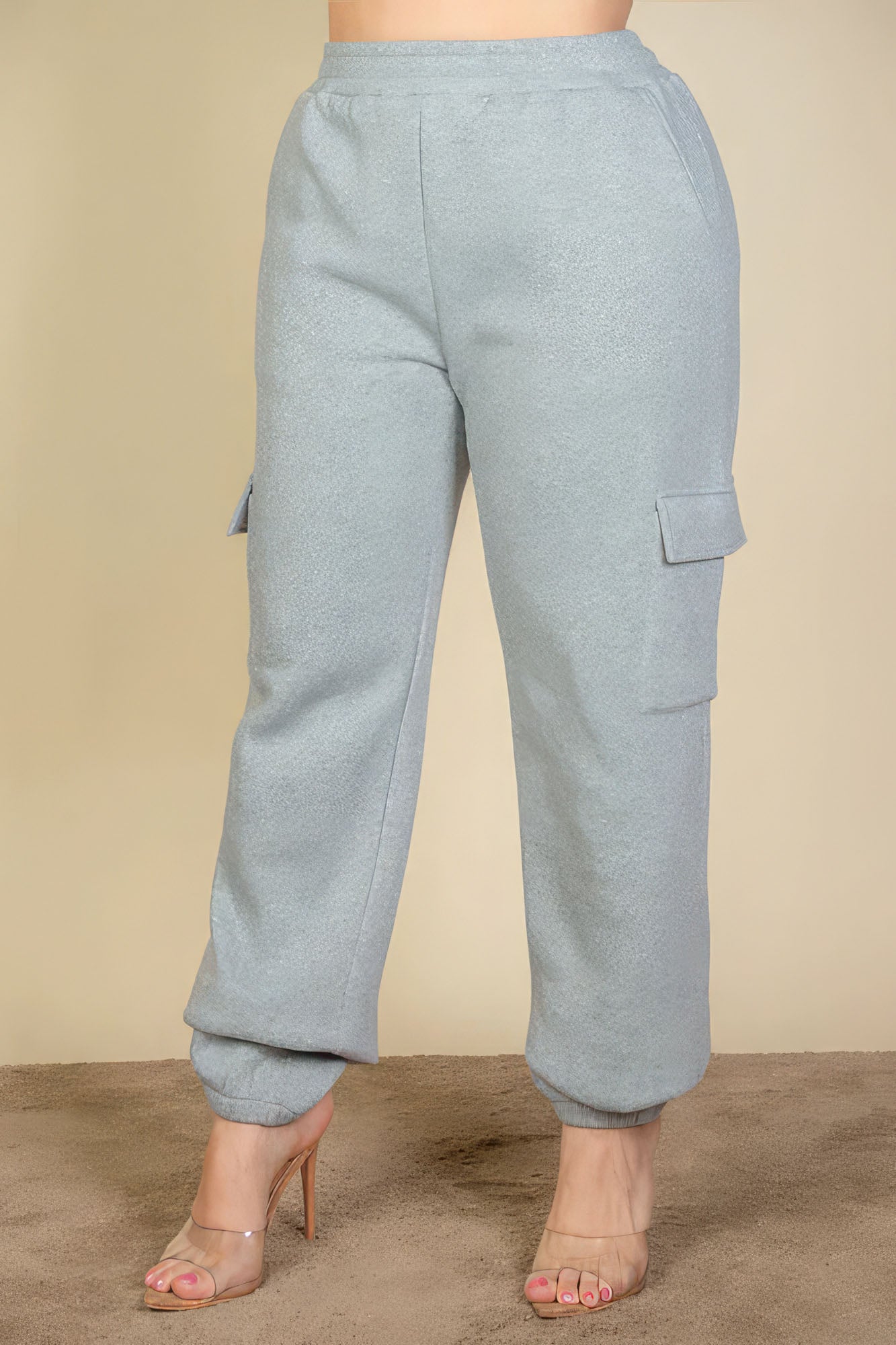 Women's Plus Size Sweatpants with Side Pocket & Drawstring Waist