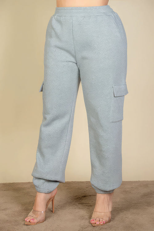 Women's Plus Size Sweatpants with Side Pocket & Drawstring Waist