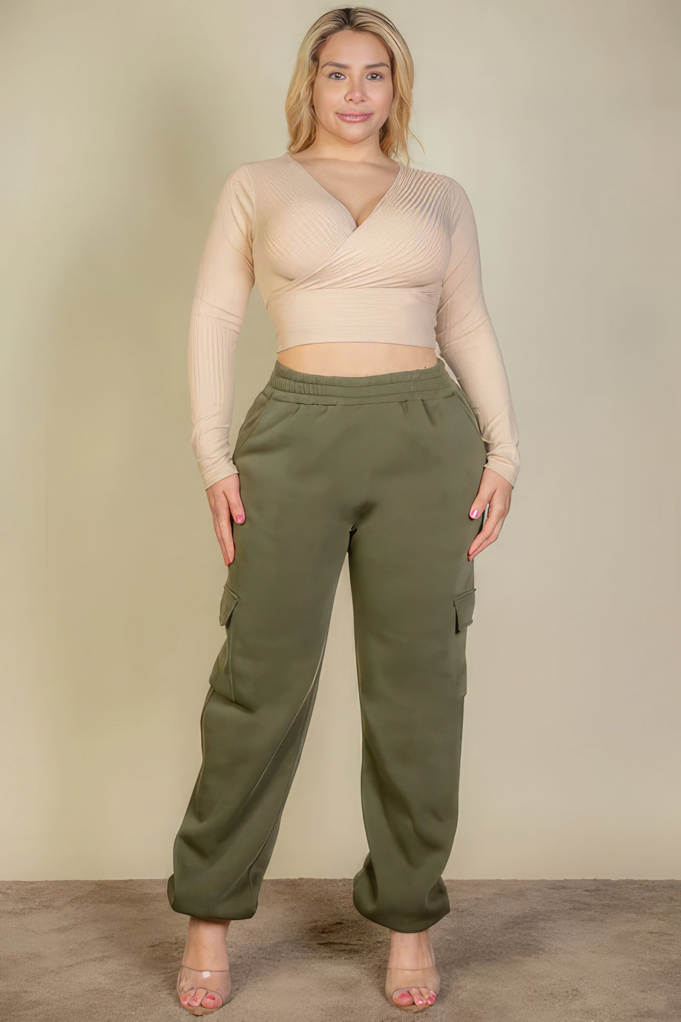 Women's Plus Size Sweatpants with Side Pocket & Drawstring Waist