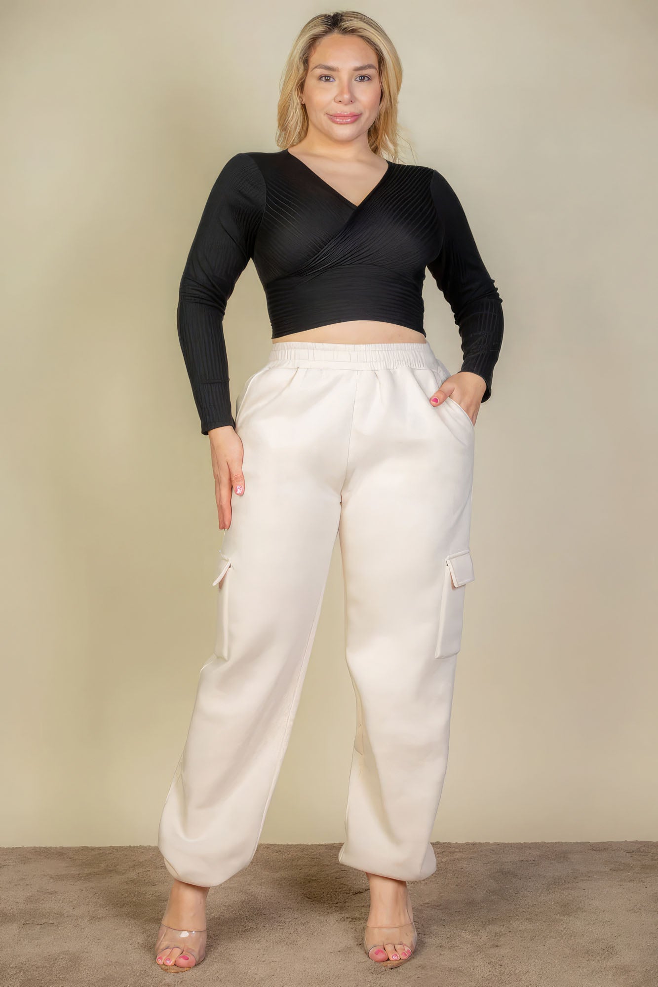 Women's Plus Size Sweatpants with Side Pocket & Drawstring Waist
